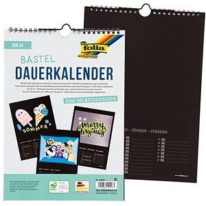 folia Dauerkalender, schwarz, 21 x 29,7 cm