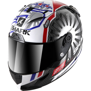 Shark Race-R Pro Carbon Replica Zarco GP France 2019 Helm - Schwarz Weiss Rot - XS - unisex