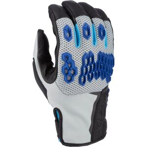 Klim Baja S4 2025 perforierte Mesh Leder-/Textil Enduro Motorrad Handschuhe - Grau Blau - XL - male
