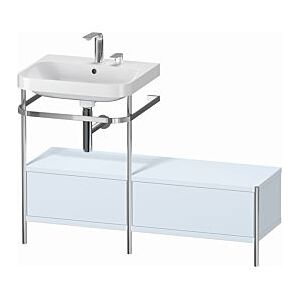 Duravit Happy D.2 Plus Möbelwaschtisch-Kombination HP4860E9797 120x49cm, mit Metallkonsole, 2 Hahnlöcher, lichtblau seidenmatt