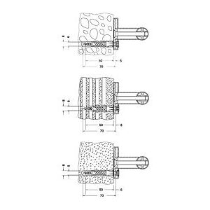 Keuco Befestigungs-Set Nr.1 Plan Care 34990000100 3 Holzschrauben und 3 Universalduebel