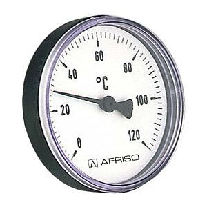 Afriso Bimetall Thermometer 0-120 Grad 63716 Gehäuse 80mm, 100mm Schaft, 1/2" Anschluss