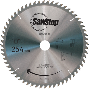 Sawstop Sägeblatt 254x3,0x30, WZ=60