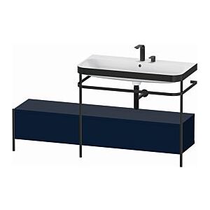 Duravit Happy D.2 Plus Möbelwaschtisch-Kombination HP4758E9898 160x49cm, mit Metallkonsole, 2 Hahnlöcher, nachtblau seidenmatt