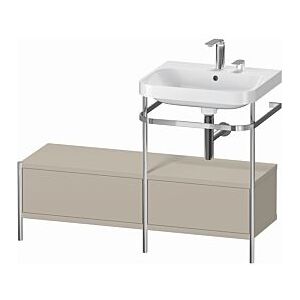 Duravit Happy D.2 Plus Möbelwaschtisch-Kombination HP4855E6060 120x49cm, mit Metallkonsole, 2 Hahnlöcher, taupe seidenmatt