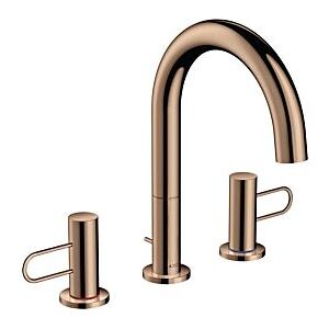 Hansgrohe Axor Uno 3-Loch-Waschtischarmatur 38054300 Ausladung 173mm, mit Bügelgriffen, Zugstangen-Ablaufgarnitur, polished red gold