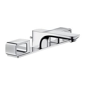 Hansgrohe Waschtisch Armatur AxorUrquiola 1104000 chrom, mit Ablaufgarnitur, mit Platte 3-Loch