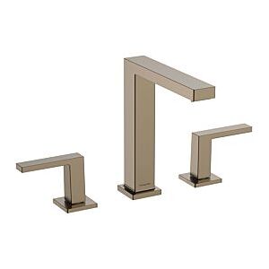 Hansgrohe Tecturis 3-Loch-Waschtisch-Armatur 73030140 mit Push-Open-Ablaufgarnitur, brushed bronze