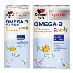 Doppelherz® system Omega-3 flüssig family + 1 St Set