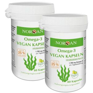 Norsan Omega-3 Vegan Algenöl Kapseln Doppelpack 2x80 St