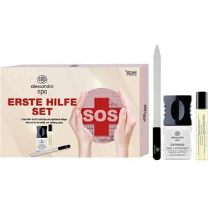 Alessandro Pflege Nagelpflege SOS Nagelpflege Set für brüchige Nägel 1x Kristall Nagelfeile + Express Nagelhärter 10 ml + Nagelhautpflegeöl 10 ml