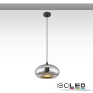 Fiai IsoLED Design Hängeleuchte Glas chrom oval 1-flammig Metall schwarz 1xE27 Fassung...