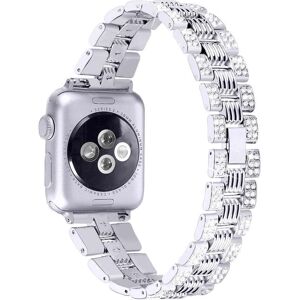 MOBILCOVERS.DK Apple Watch (42/44/SE/45/46/49mm) Metal Rem m. Rhinsten - Sølv