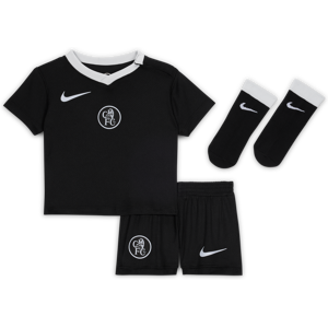 Chelsea FC 2025/26 Stadium Third Nike Total 90 Football Replica-sæt i tre dele til babyer/småbørn - sort sort 18-24M