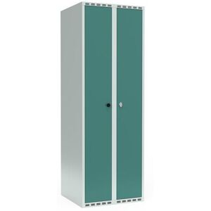 Omklædningsskab Fydor SMC med dobbeltlåger, 1 plads 300+300 mm, plant