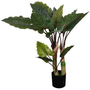 Home-tex Kunstig Elefantøre Plante - Højde 110 cm - Store grønne blade