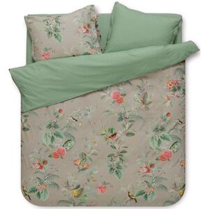 Pip Studio sengetøj - 140x200 cm - Floris Khaki - Vendbar dynebetræk - 100% bomulds sengesæt