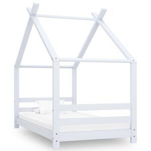 vidaXL sengestel til børneseng 80x160 cm massivt fyrretræ hvid