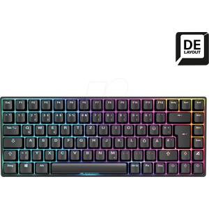 SHARKOON SHARK SGK50S3SB - Teclado para juegos, USB, RGB, Gateron Brown, Hot Swap