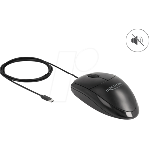 DELOCK 12114 - Ratón (ratón), cable, USB-C, negro