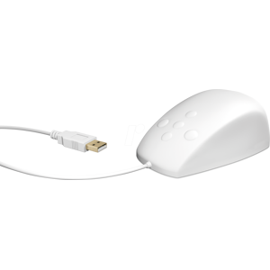 KEYSONIC 60192 - Ratón (ratón), cable, USB, IP68, blanco