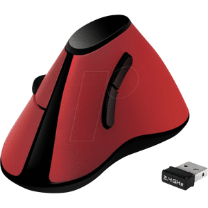 LOGILINK ID0159 - Ratón (ratón), radio, vertical, rojo