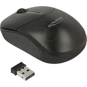 DELOCK 12494 - Ratón (ratón), radio, negro