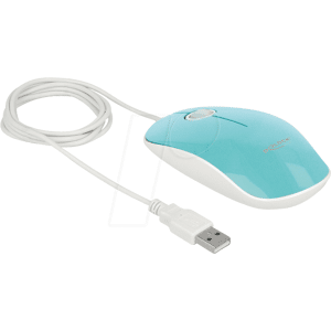 DELOCK 12538 - Ratón (ratón), cable, USB, turquesa