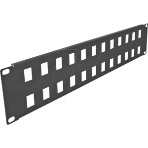 DELOCK 66837 - Panel de conexión Keystone de 19'', 24 puertos, 2 U, negro
