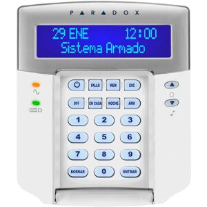 PARADOX PAR-6N K32LCD+ Teclado LCD cableado de 32 caracteres. Idioma español. Tamper antisabotaje y 1 entrada de zona. Compatibl