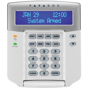 PARADOX PAR-9N K641+ Teclado con pantalla LCD en color azul con switch anti tamper + 1 salida PGM. Certificado Grado 3