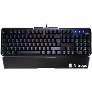 NitroPc Teclado gaming optico-mecánico NK10 con switches azules e iluminación RGB. Negro