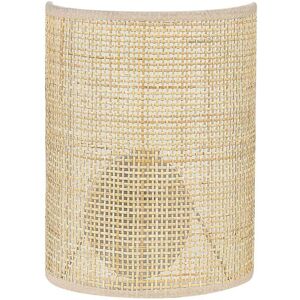 Beliani Lampe murale rotin naturel Marron 19x25x10cm