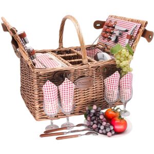 Les jardins de la comtesse Panier pique-nique St-Germain vichy rouge avec glacière 4 personnes Rouge 46x40x33cm