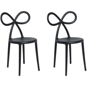 QEEBOO set de 2 chaises RIBBON CHAIR (Noir - Polypropylène)