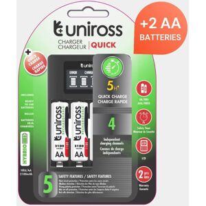 Chargeur Uniross Quick LCD Charger avec 4 piles AA