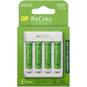 GP Batteries DESTOCKAGE ! Chargeur GP ReCyko avec 4 piles AAA 850mAh