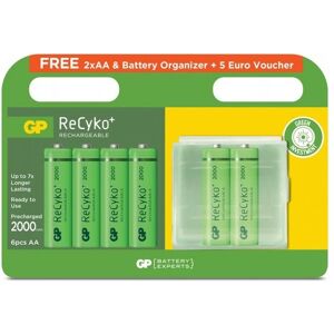 GP Batteries DESTOCKAGE ! 6 Piles Rechargeables AA / HR6 2000mAh GP ReCyko + boite