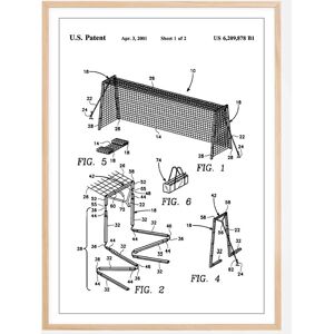 Bildverkstad Patent Print - Soccer Goal - White Poster (40x50 cm)