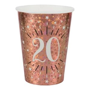 Santex Gobelet en papier 20 ans Or Rose (lot de 10)