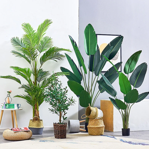 Aucun Grande plante artificielle de voyage, banane verte, plante d'intérieur de mariage en pot, décoration