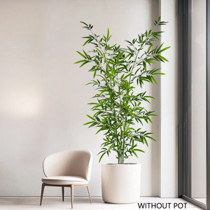 Besame Nature Grands plantes artificielles 130-210CM, Branches de bambou, fausse plante, feuilles vertes pour