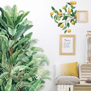 Aucun Stickers Muraux en Vinyle avec Feuilles Vertes pour la Maison, Décalcomanie, Plantes Tropicales,