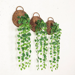 wanjun Plantes artificielles pour la décoration intérieure et extérieure, fausse vigne en pot, lierre vert