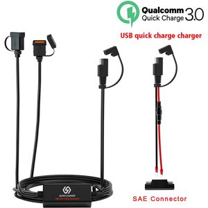 Aucun Chargeur de téléphone pour moto SAE, avec double/simple USB QC3.0, charge rapide, puce intelligente, dispositif de sécurité, équipement électronique pour moto