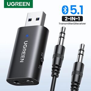 UGREEN Récepteur et transmetteur Bluetooth 2 en 1, adaptateur Bluetooth 5.1, récepteur de voiture sans fil Aux pour haut-parleur stéréo de voiture, prise Jack 3.5mm