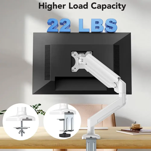 beishi Support de moniteur unique pour écrans 13′′–32′′, bras de moniteur réglable en hauteur avec pince en