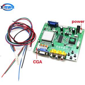 XINWA XINWANG Carte de conversion de Signal vidéo GBS8200 RGB/CGA/EGA/YUV vers VGA LCD HD avec câble vert PCB NEO