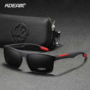 KDEAM rectangulaire Ultra léger sport lunettes de soleil hommes polarisées TAC 1.1mm épaisseur