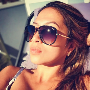 Smlie Queen Lunettes de soleil All In pour femmes, lunettes de soleil pilote dégradées, lunettes de marque, mode